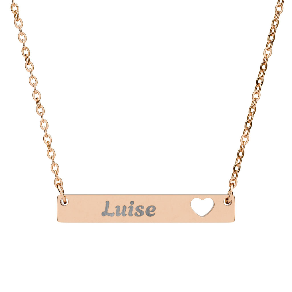 Engraved Vertical Bar Necklace — Personalized Name Pendant