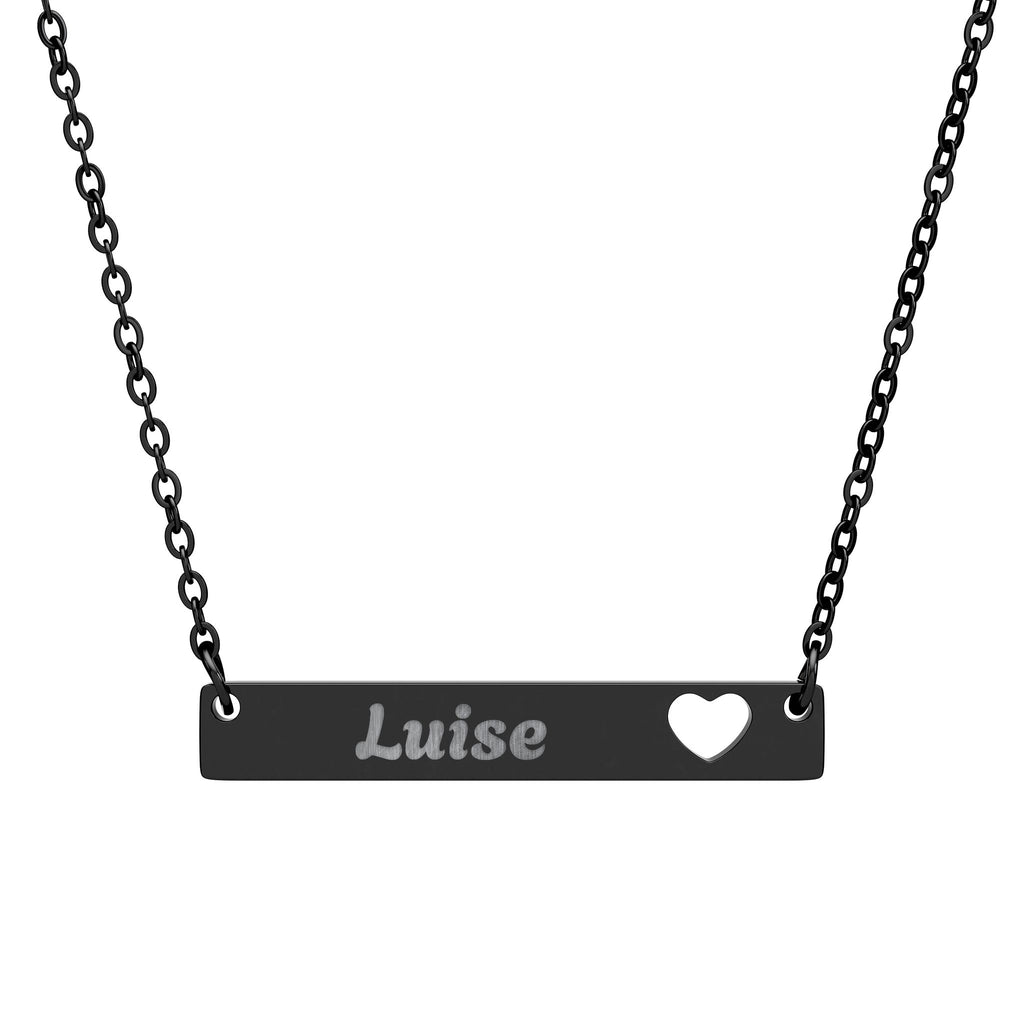 Engraved Vertical Bar Necklace — Personalized Name Pendant