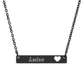 Engraved Vertical Bar Necklace — Personalized Name Pendant