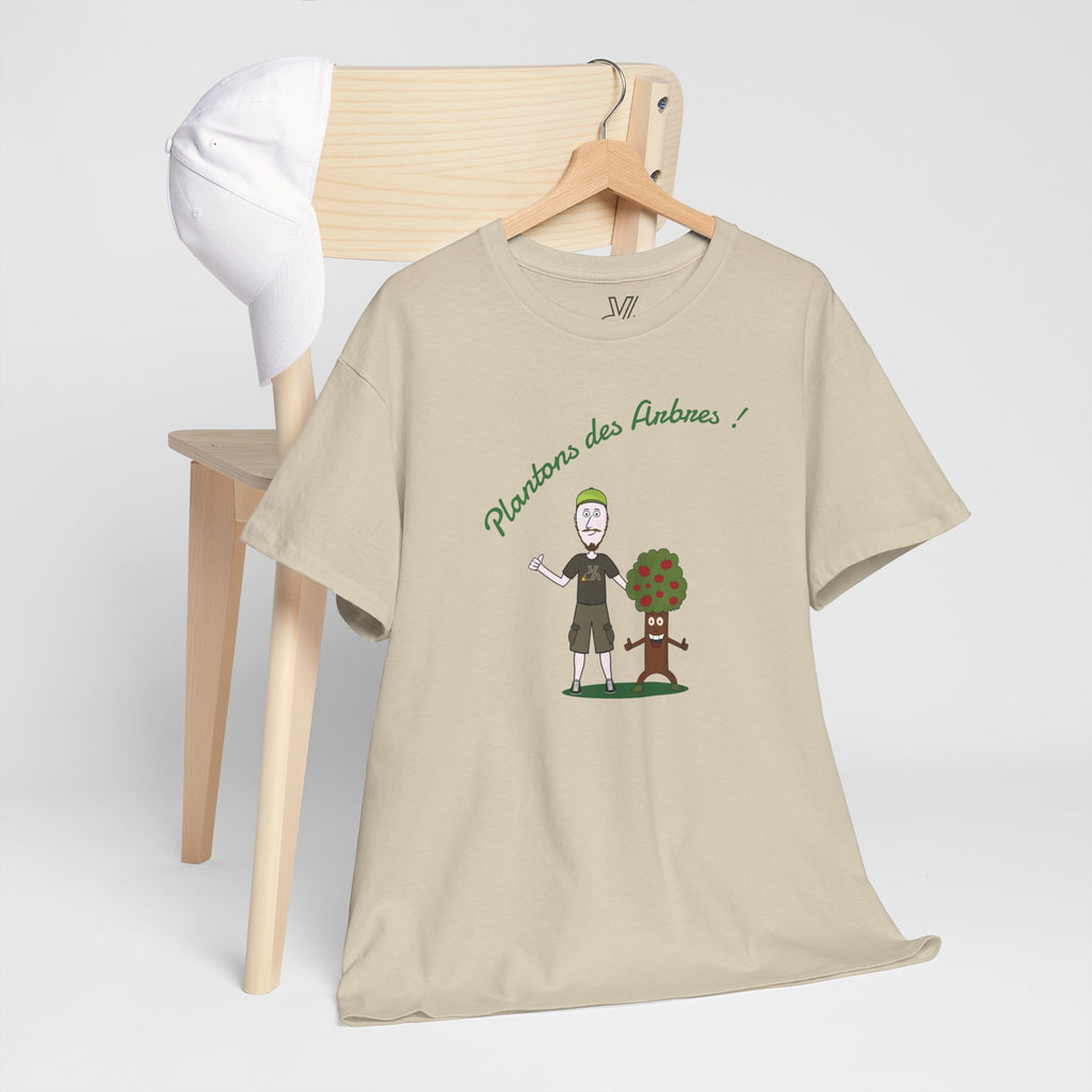 Tree Planter Graphic Tee - 'Plantons des Arbres' Environmental T-Shirt