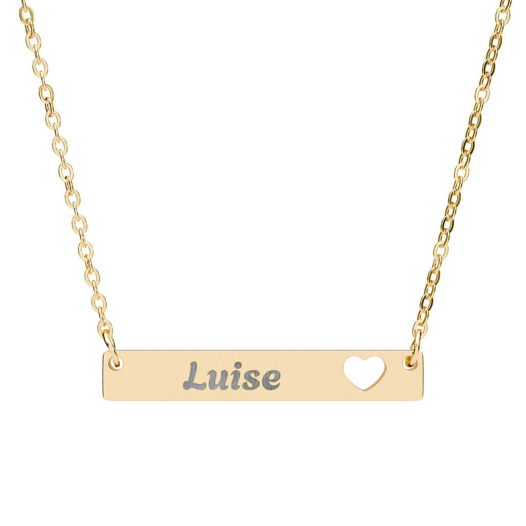 Engraved Vertical Bar Necklace — Personalized Name Pendant