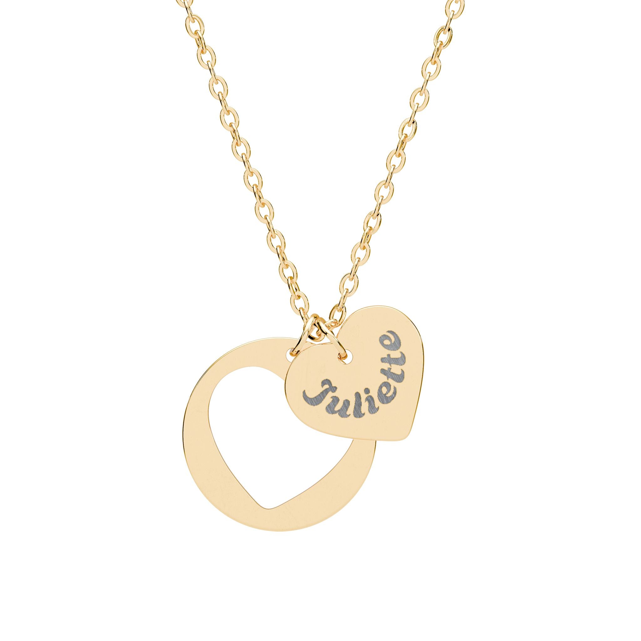 Engravable Heart Cutout Necklace — Personalized Name Pendant