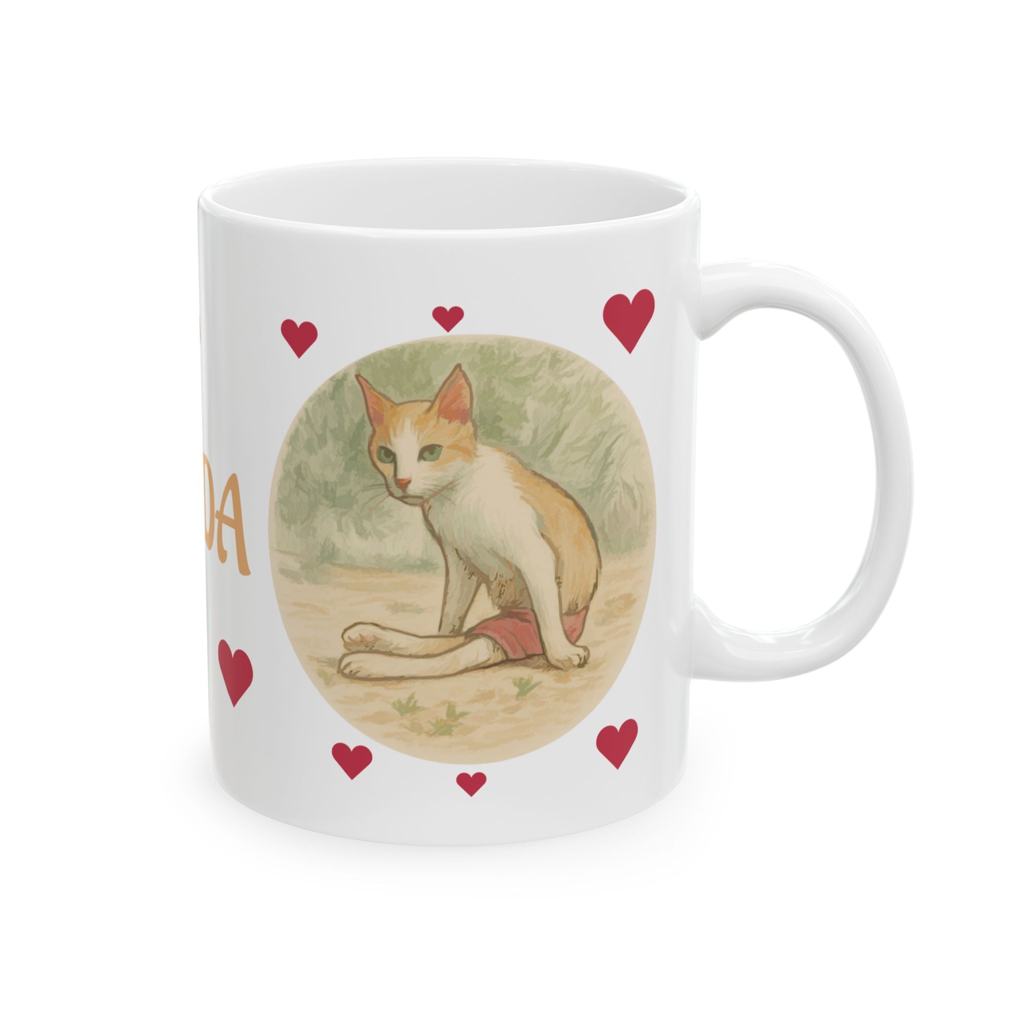 Cat Panda Hearts Ceramic Mug – Cute Animal Coffee Cup (11oz & 15oz)