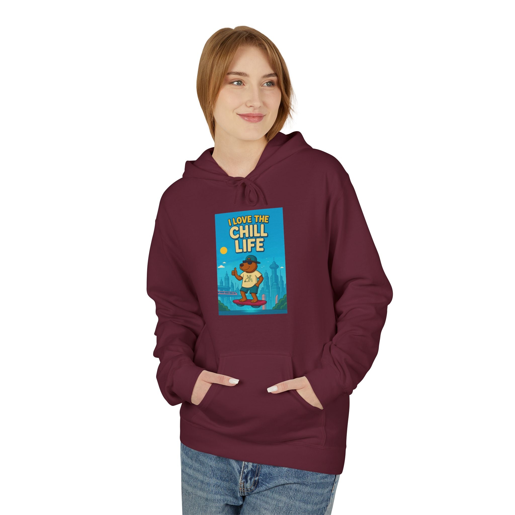 Chill Life Guitar Hoodie — Vintage Surf Vibe Music Sweatshirt