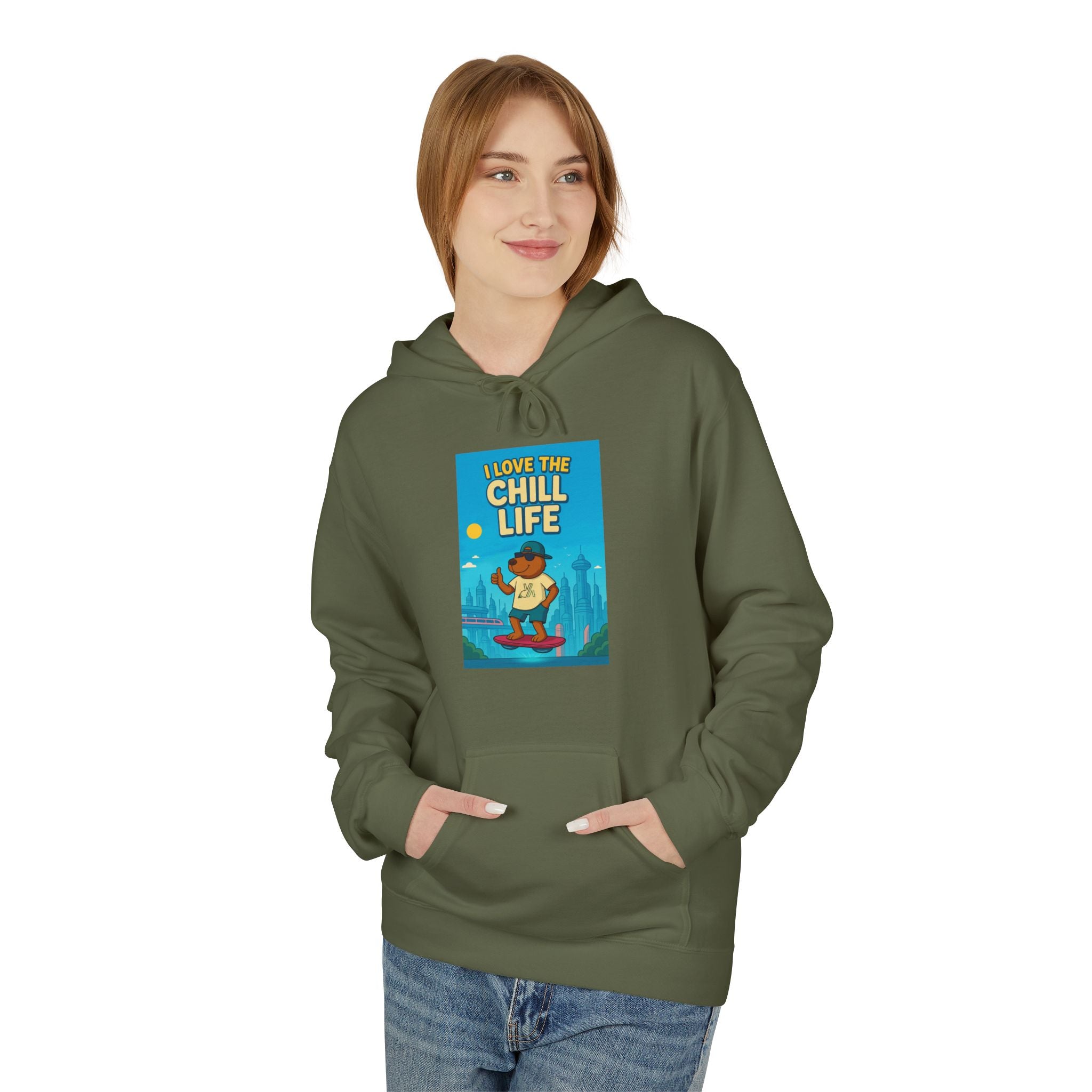 Chill Life Guitar Hoodie — Vintage Surf Vibe Music Sweatshirt