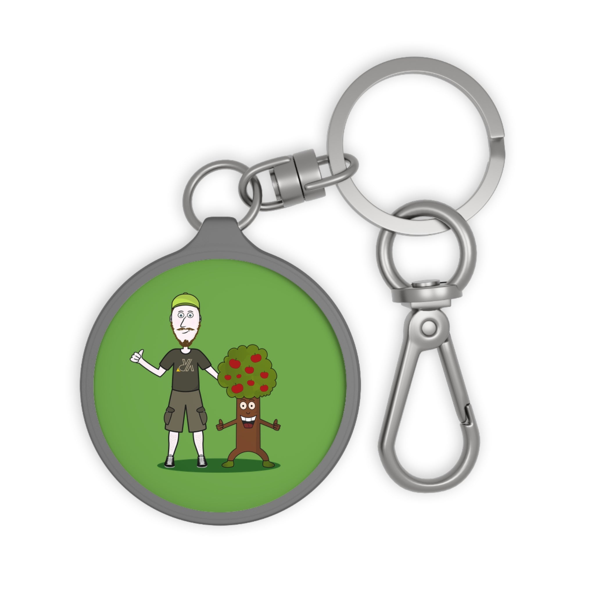 Tree Hugger Keyring Tag — Cute Cartoon Arborist Keychain