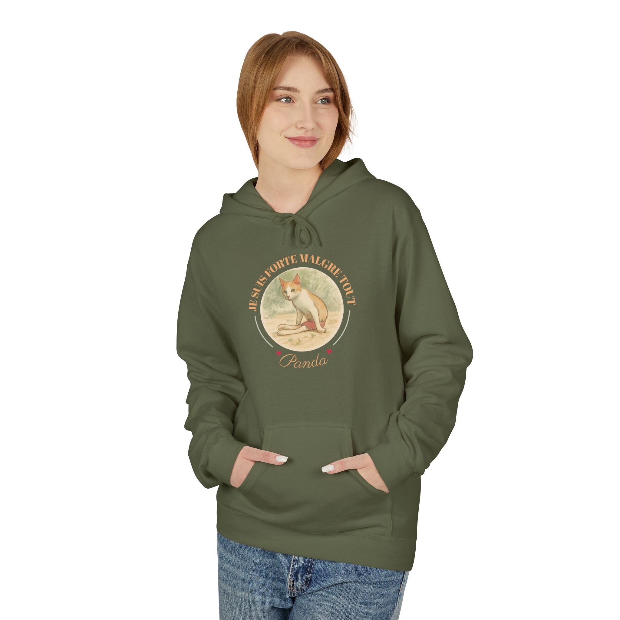 Vintage Fox Graphic Hooded Long-Sleeve Tee — "Forte mlgrée tout"
